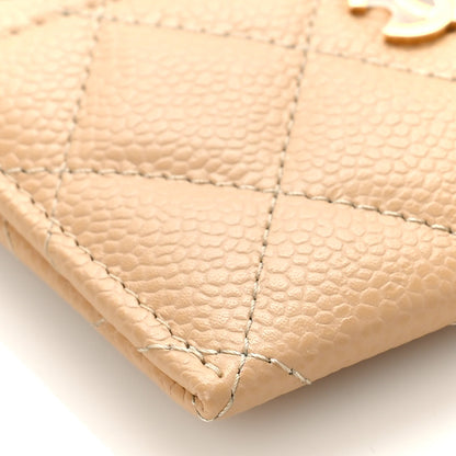 Chanel Caviar Quilted Card Holder Beige 8 of 10
