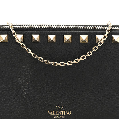 Valentino Garavani Pebbled Calfskin Rockstud Small Chain Shoulder Bag Black 7 of 11