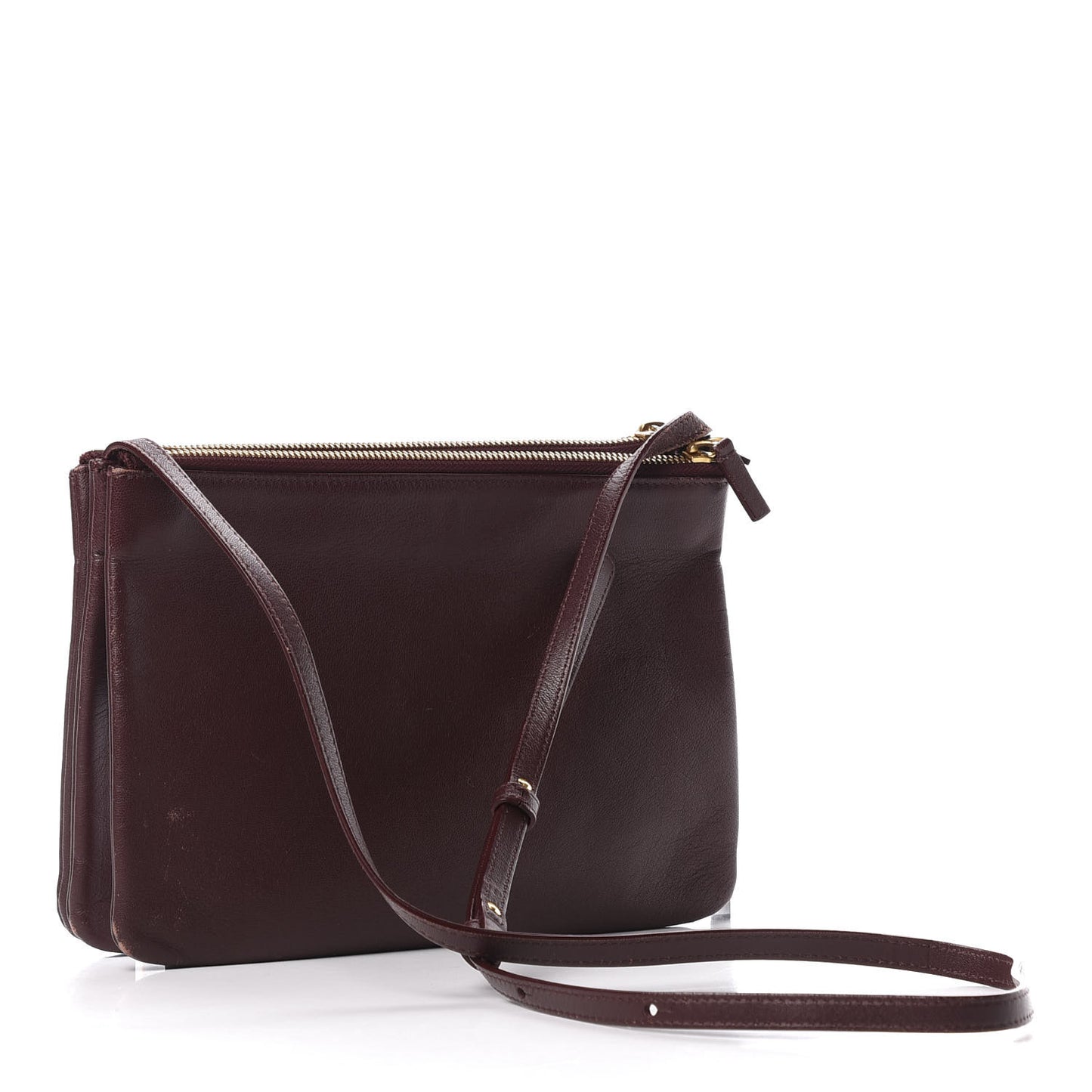 Lambskin Large Trio Crossbody Bag Burgundy