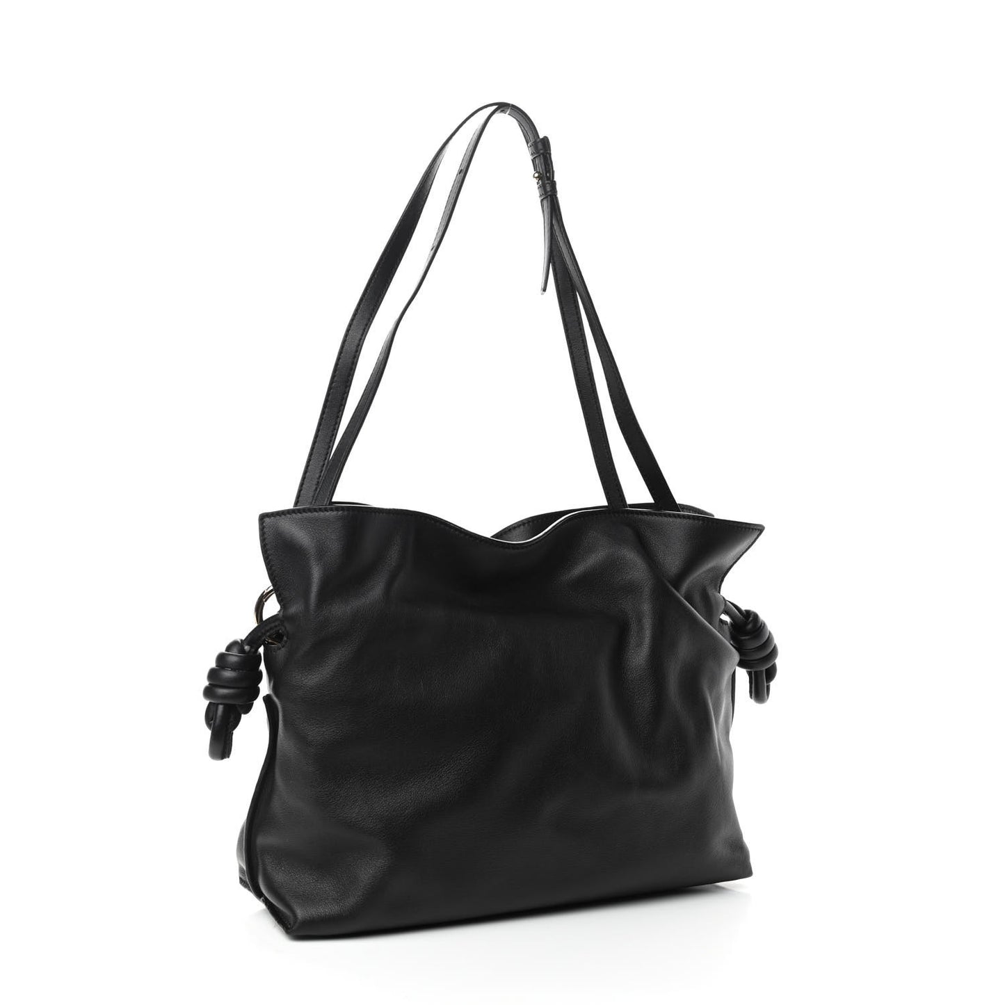 Calfskin Small Flamenco Knot Bag Black