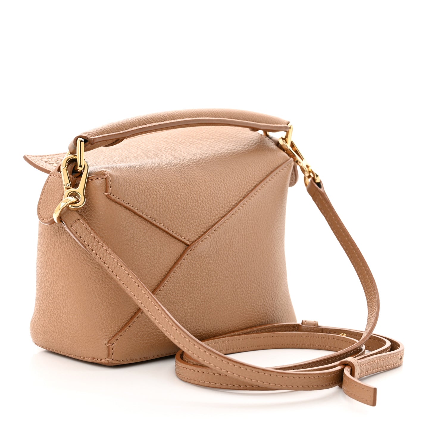 Calfskin Mini Puzzle Edge Bag Toffee