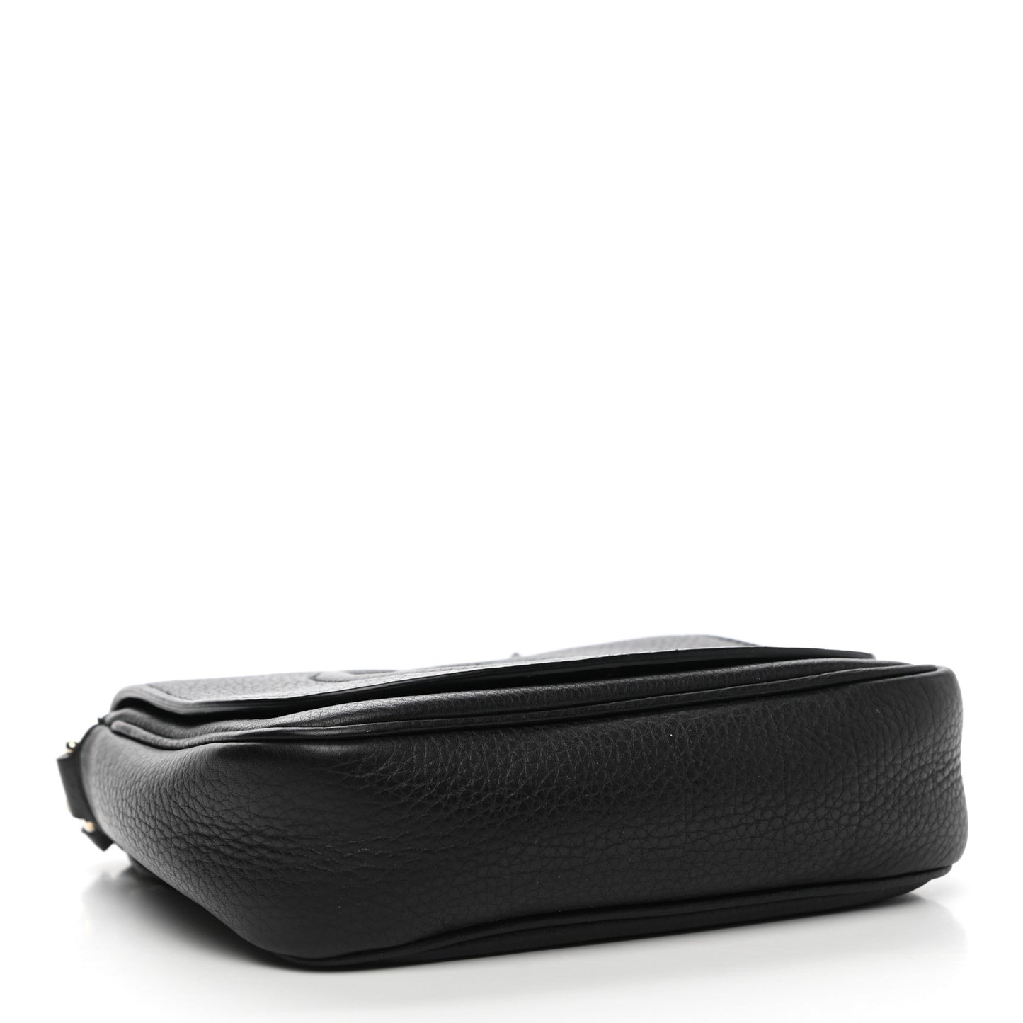 Pebbled Calfskin Small Soho Flap Crossbody Black