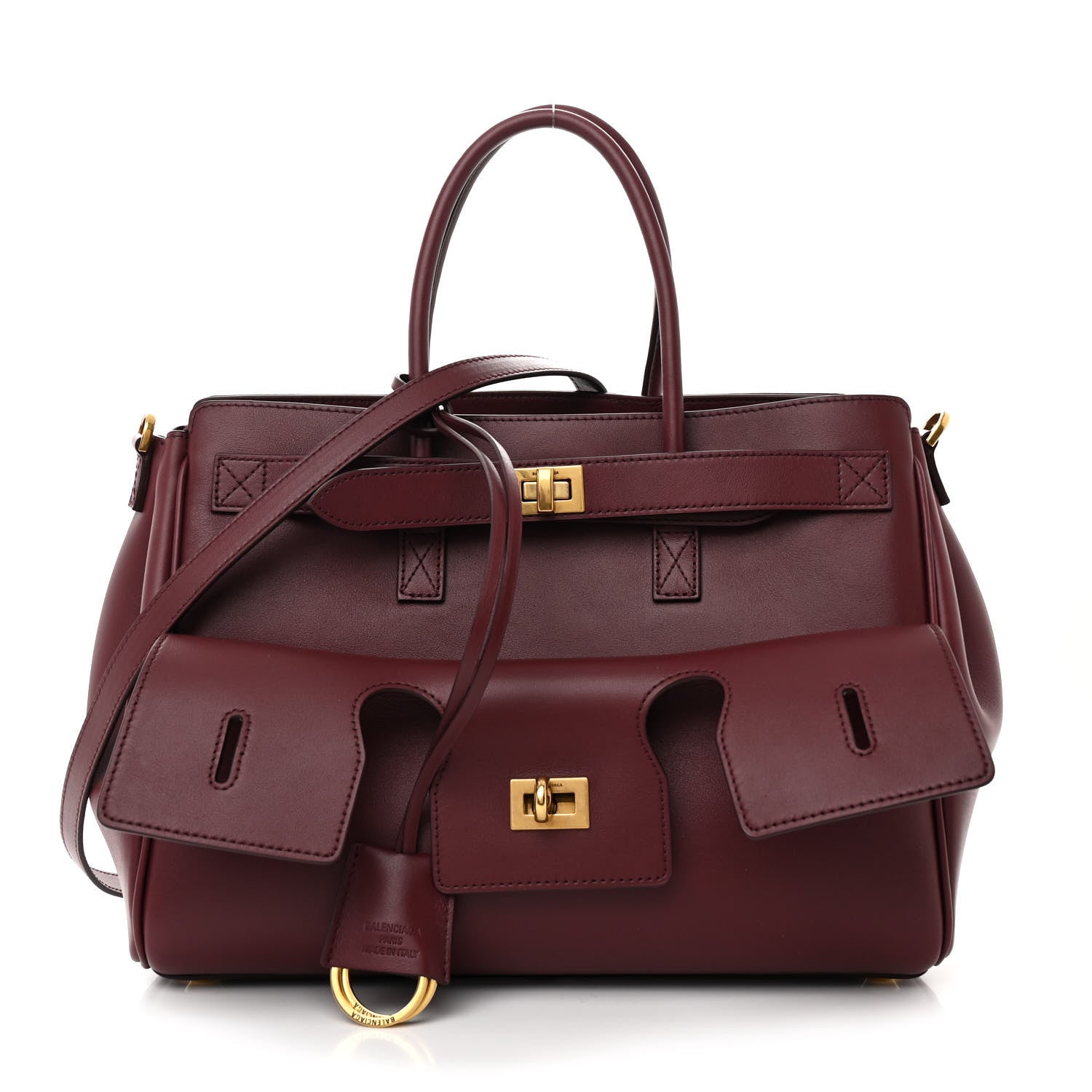Balenciaga Smooth Calfskin Small Bel Air Carry All Bag Dark Burgundy 1 of 9