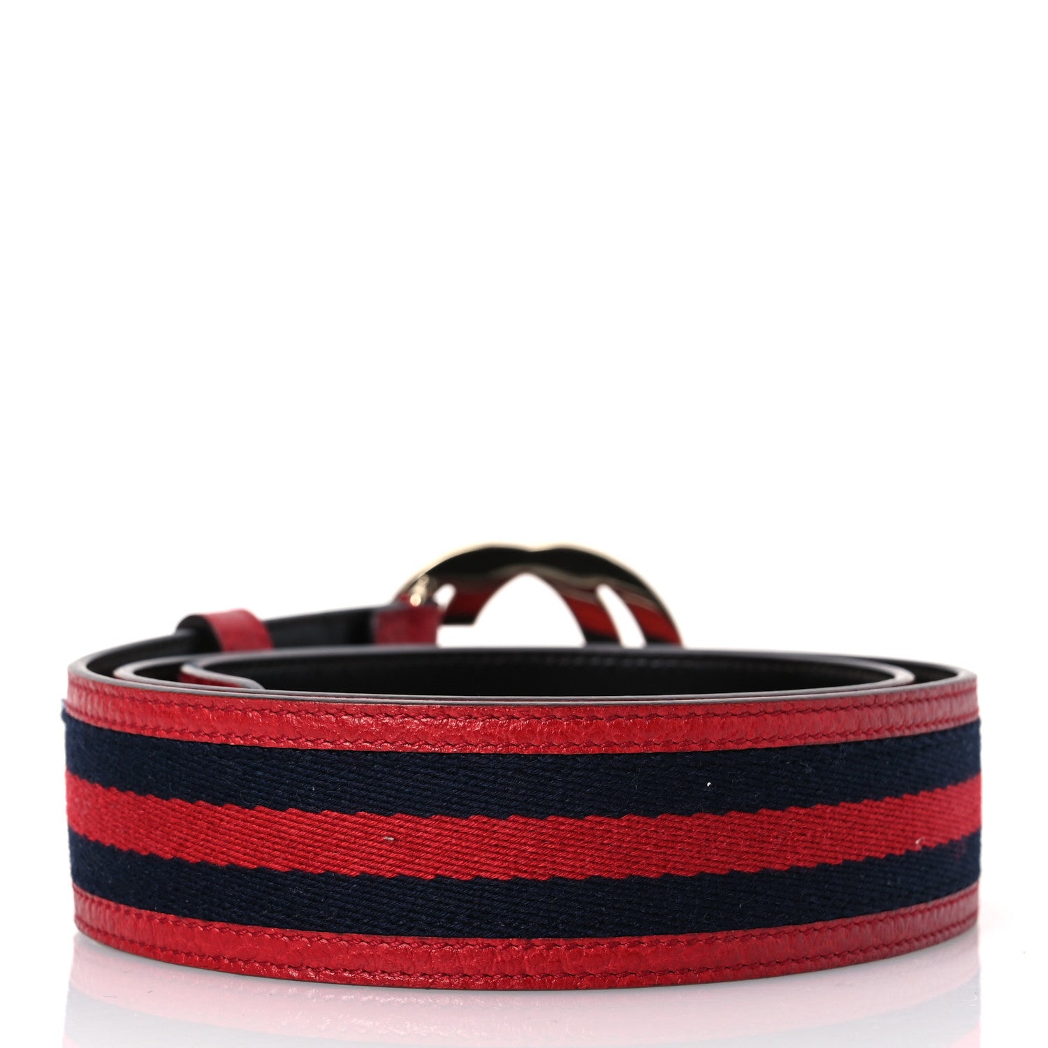 Gucci Calfskin Web Interlocking G Belt 90 36 Red 2 of 8