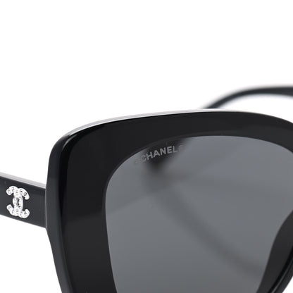 Chanel Acetate Strass Square Sunglasses 5422-B Black White 7 of 9