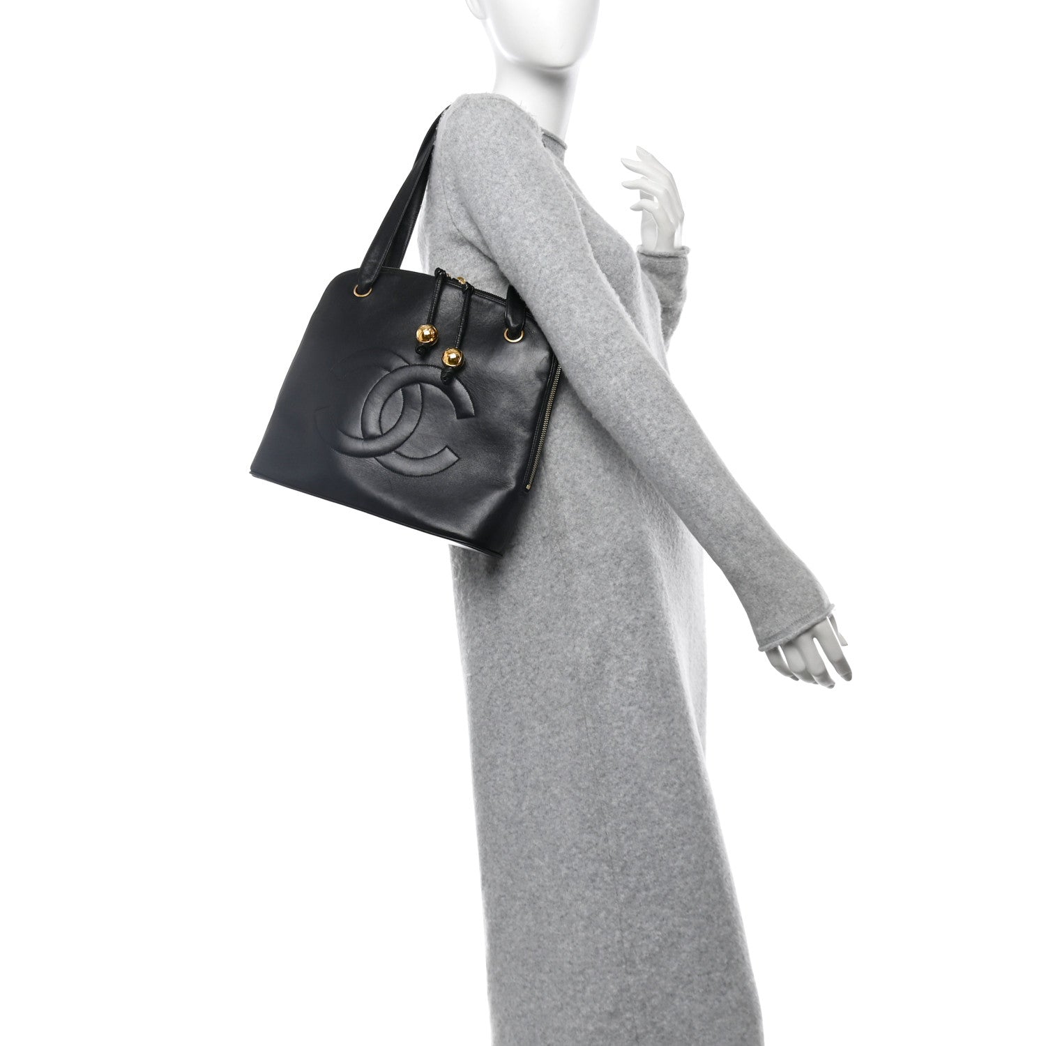 Chanel Lambskin CC Shoulder Bag Black 2 of 10