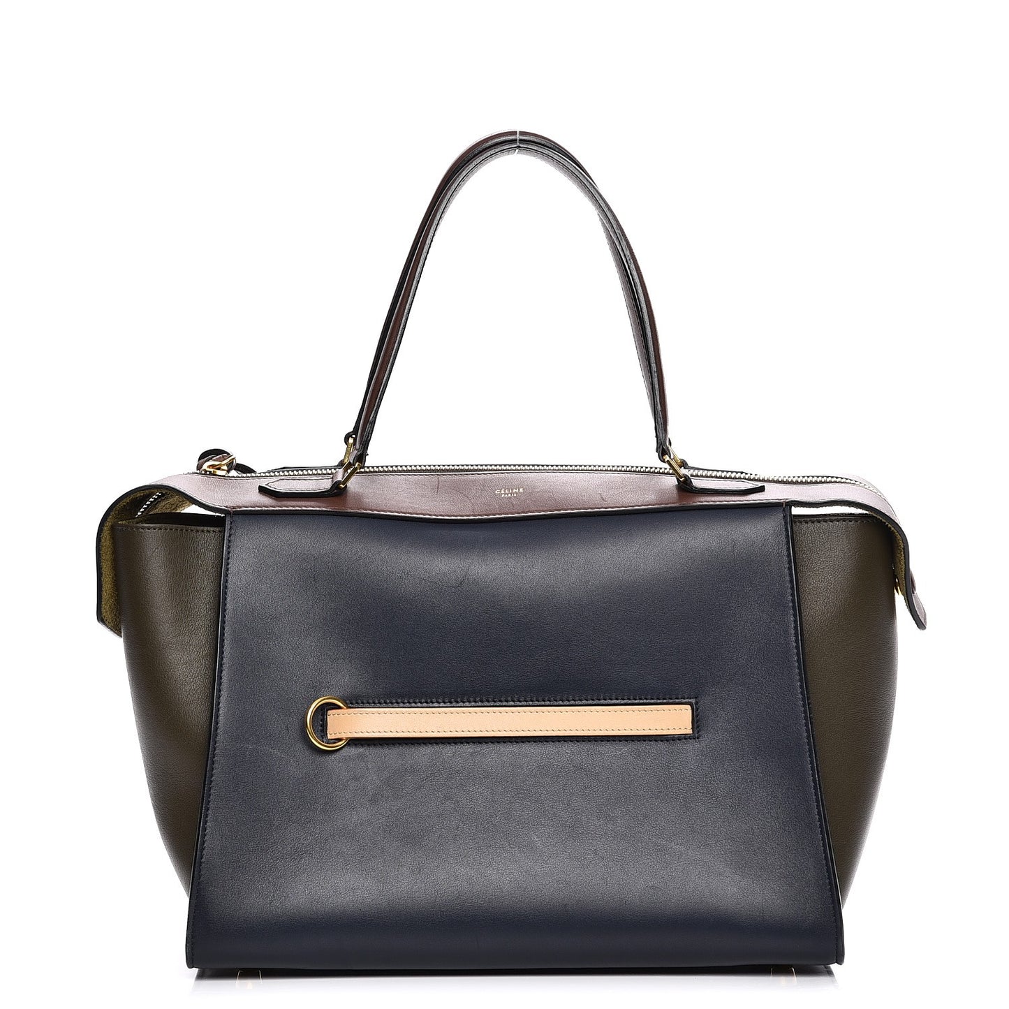 Smooth Calfskin Small Tri-Color Ring Bag Navy