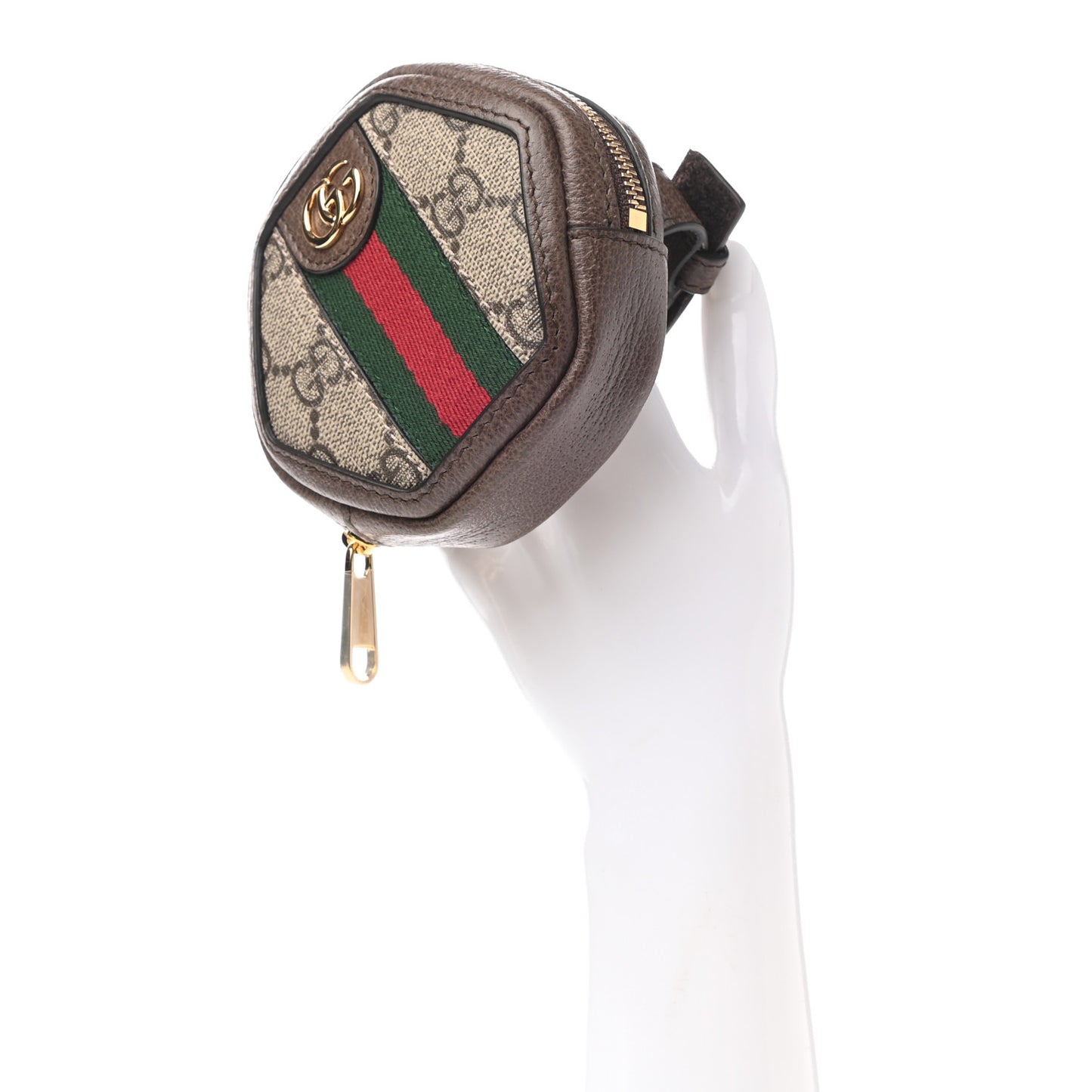 GG Supreme Monogram Web Ophidia Wrist Pouch Beige New Acero