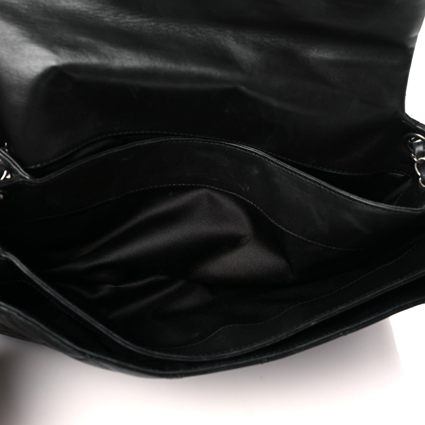 Lambskin Quilted Chanel 3 Accordion Flap Bag Black