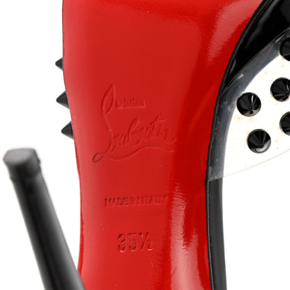 Christian Louboutin Nappa PVC Spiked St Jeannette 120 Peep Toe Pumps 35.5 Black 8 of 13