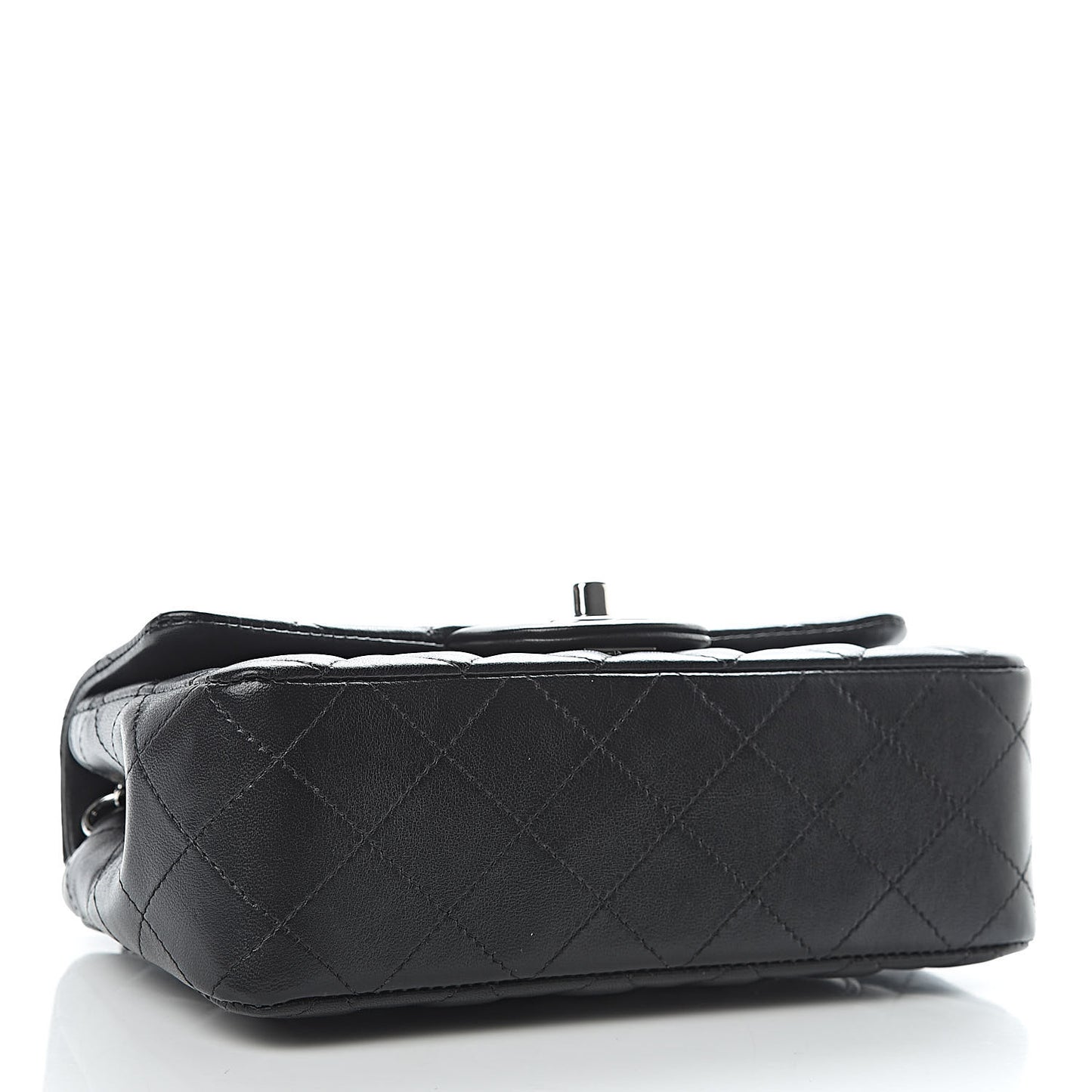 Lambskin Quilted Mini Rectangular Flap Black