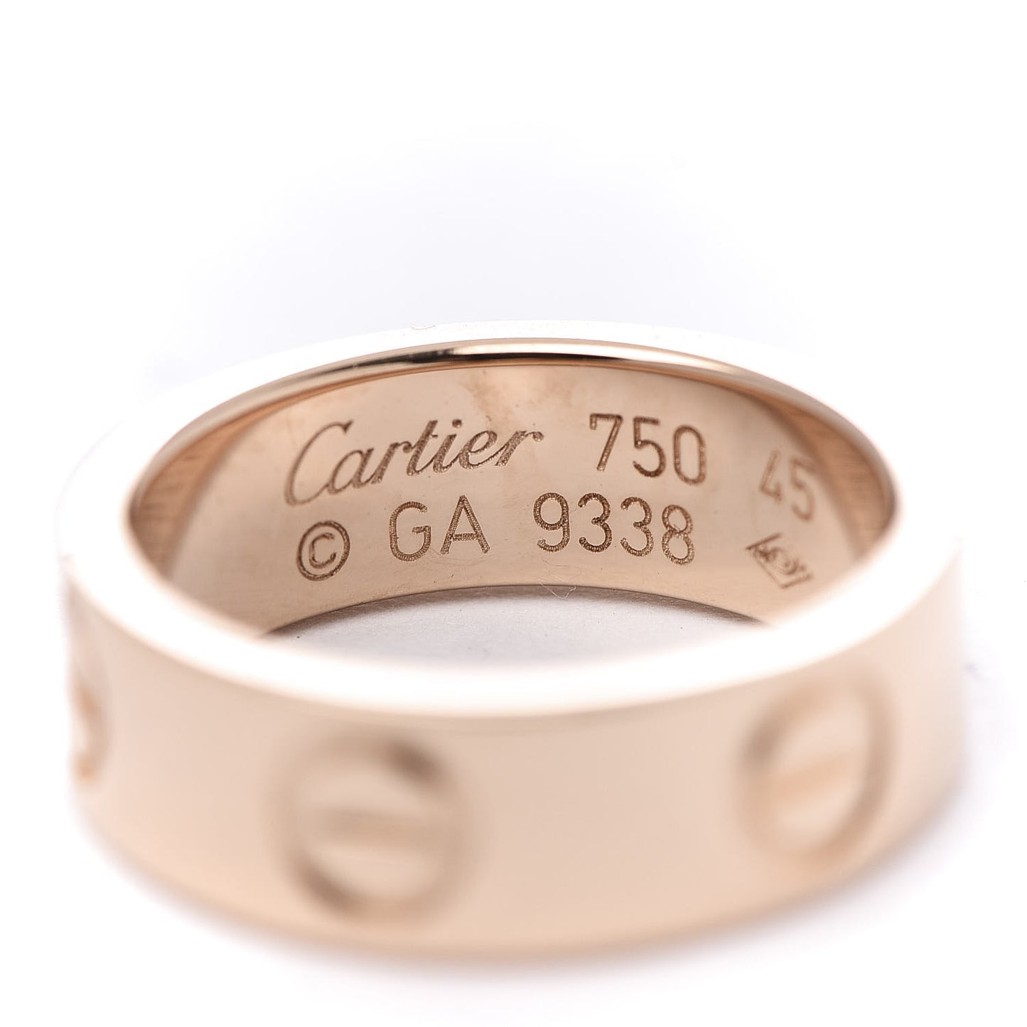 18K Pink Gold 5.5mm LOVE Ring 45 3.25
