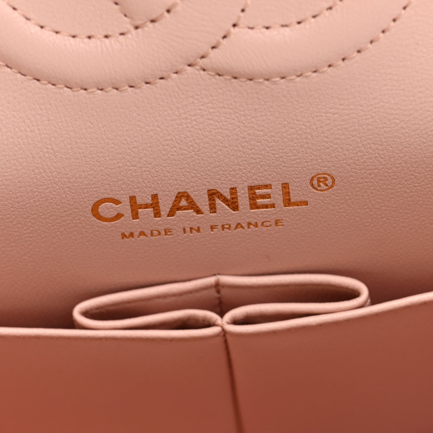 Lambskin Quilted Medium Double Flap Light Pink