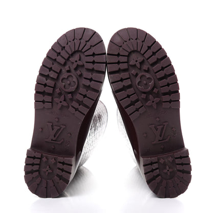 Louis Vuitton Rubber Embossed Monogram Splash Rain Boots 38 Burgundy 6 of 9