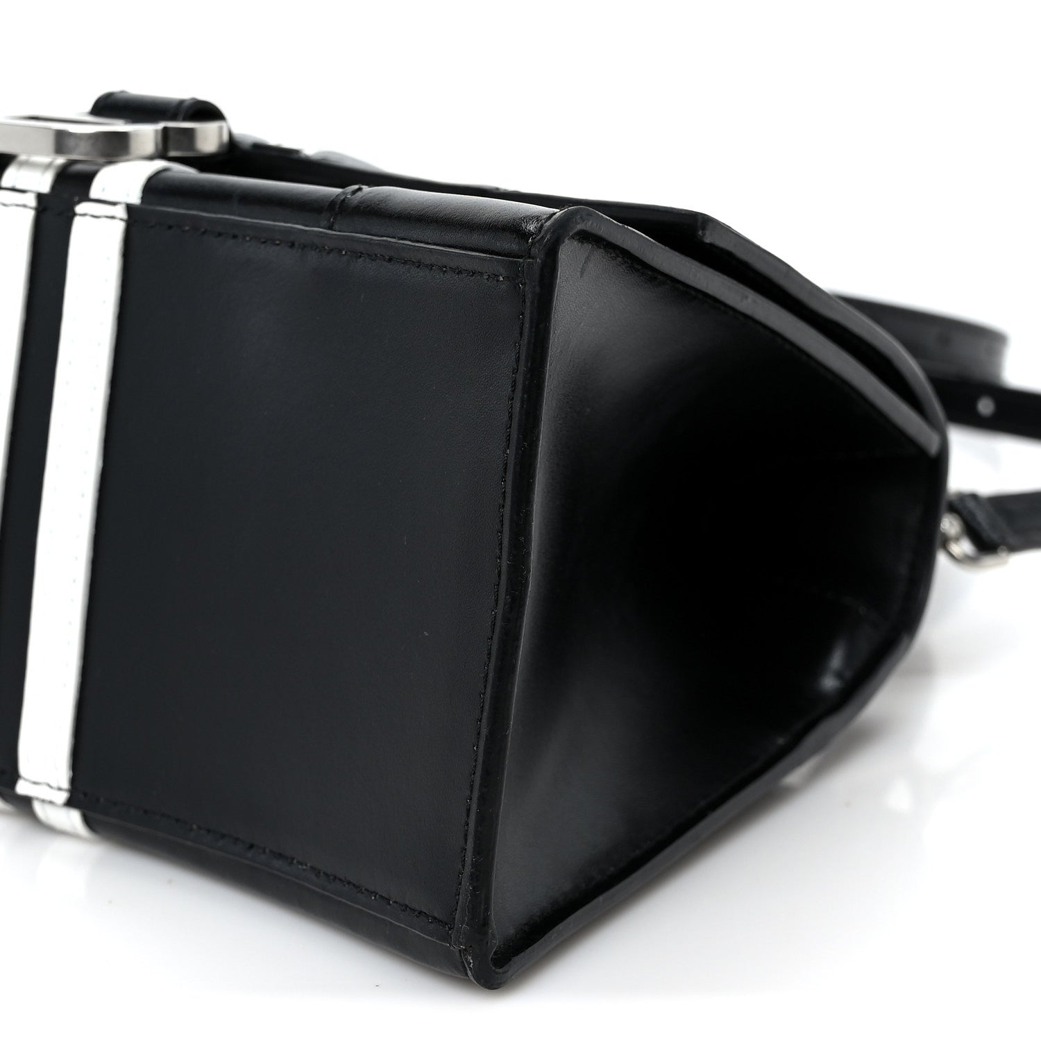 Balenciaga X ADIDAS Shiny Box Calfskin Small Hourglass Top Handle