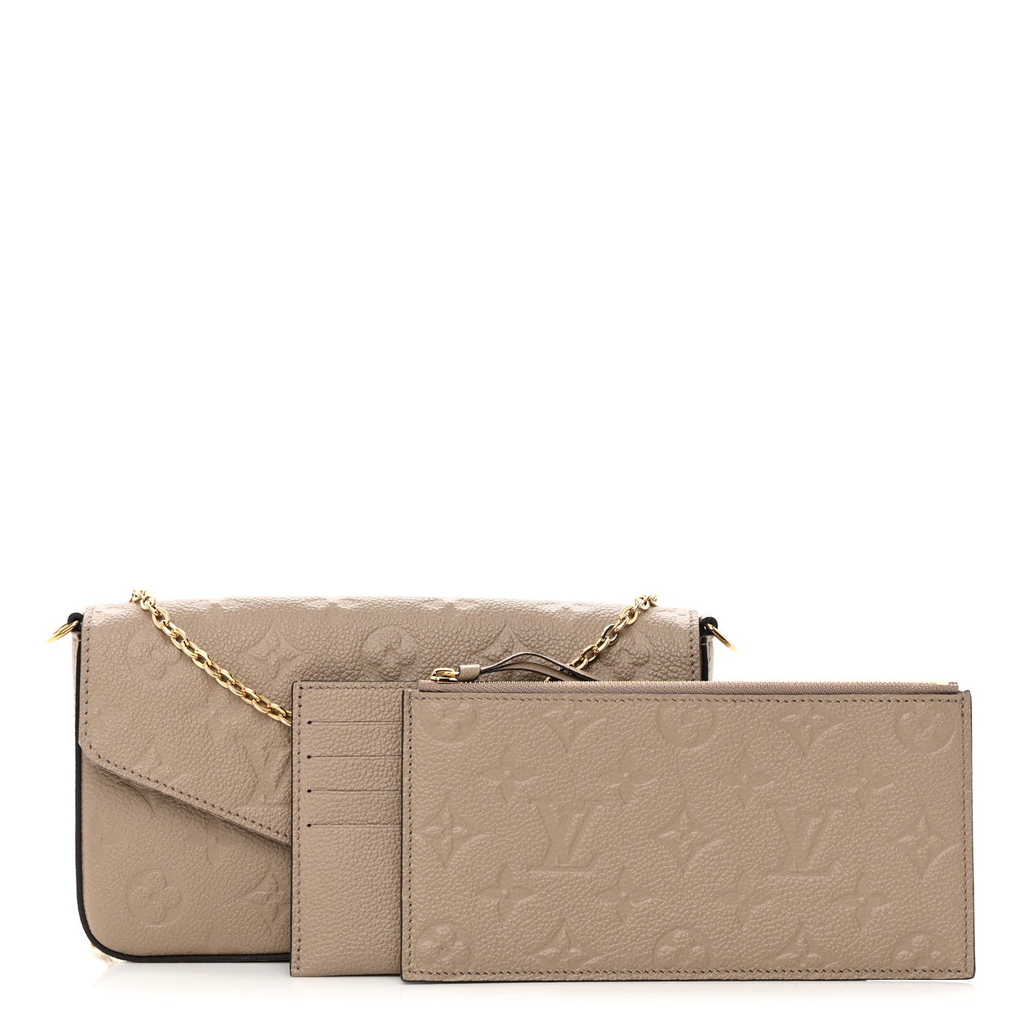 Louis Vuitton Empreinte Pochette Felicie Chain Wallet Tourterelle 1 of 11