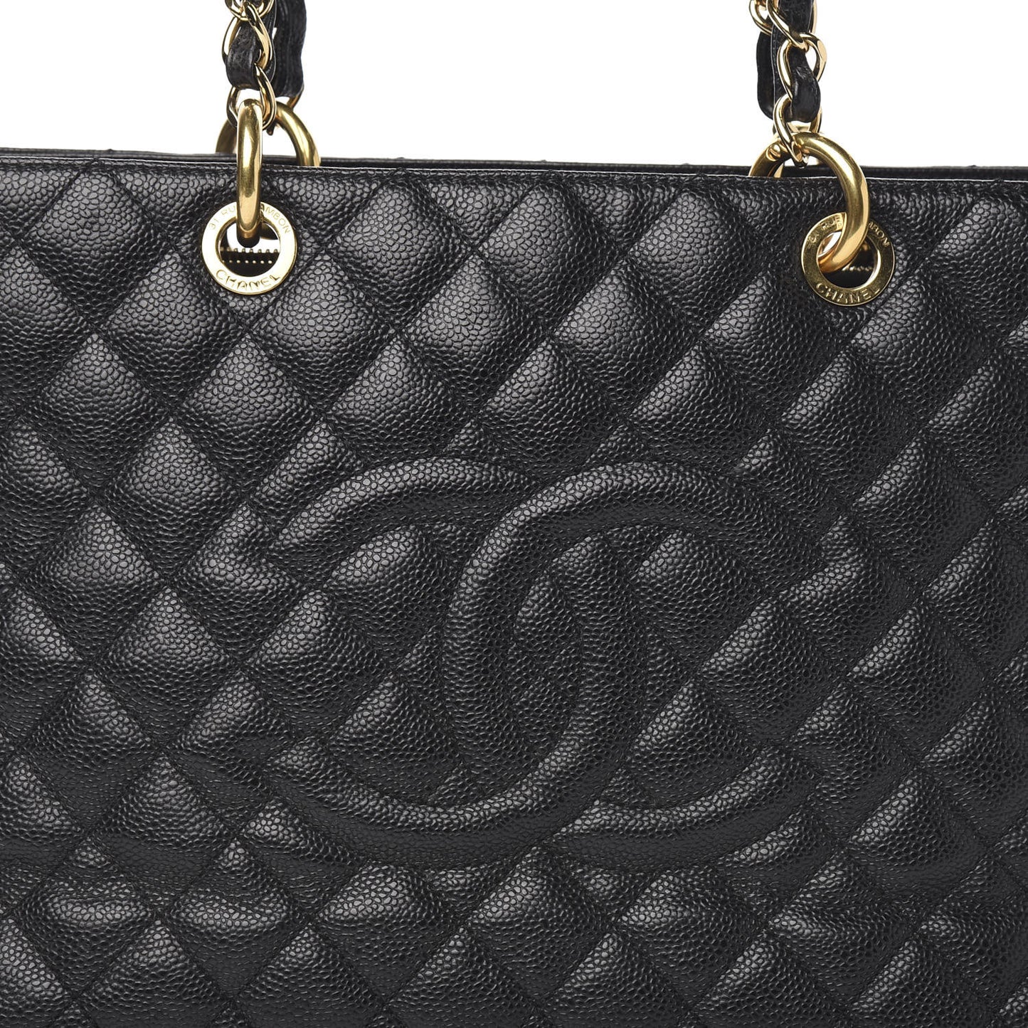Caviar Quilted Grand Shopping Tote GST Black