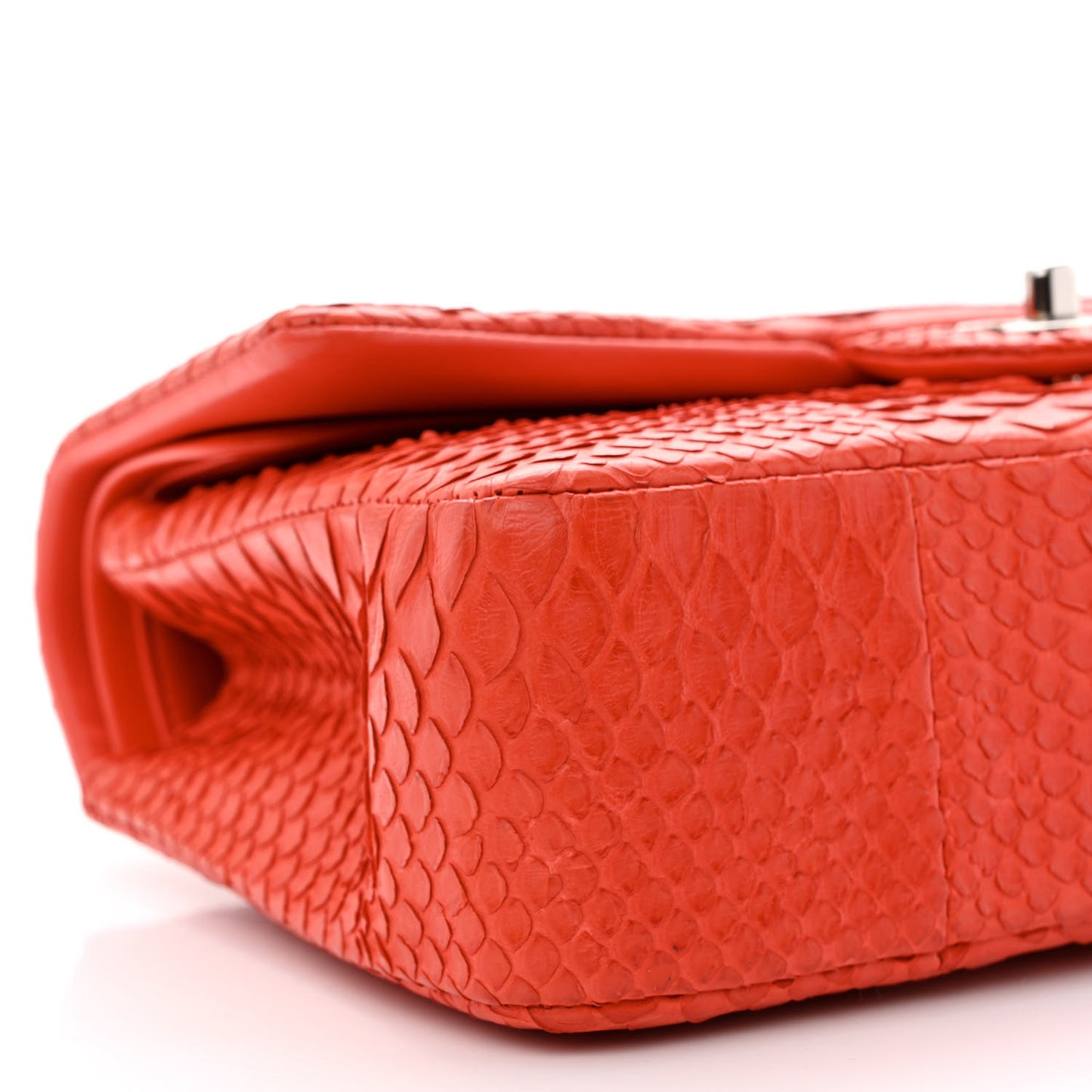 Snakeskin Medium Double Flap Red