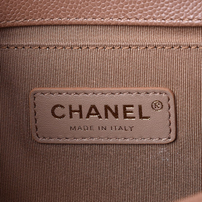 Chanel Caviar Chevron Quilted Medium Boy Flap Light Brown 6 of 8