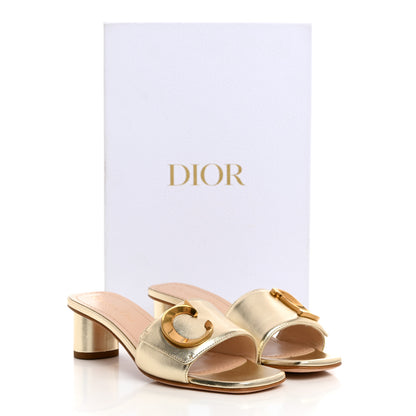 Christian Dior Laminated Lambskin C'est Dior 50mm Slide Sandals 35.5 Light Gold 9 of 9