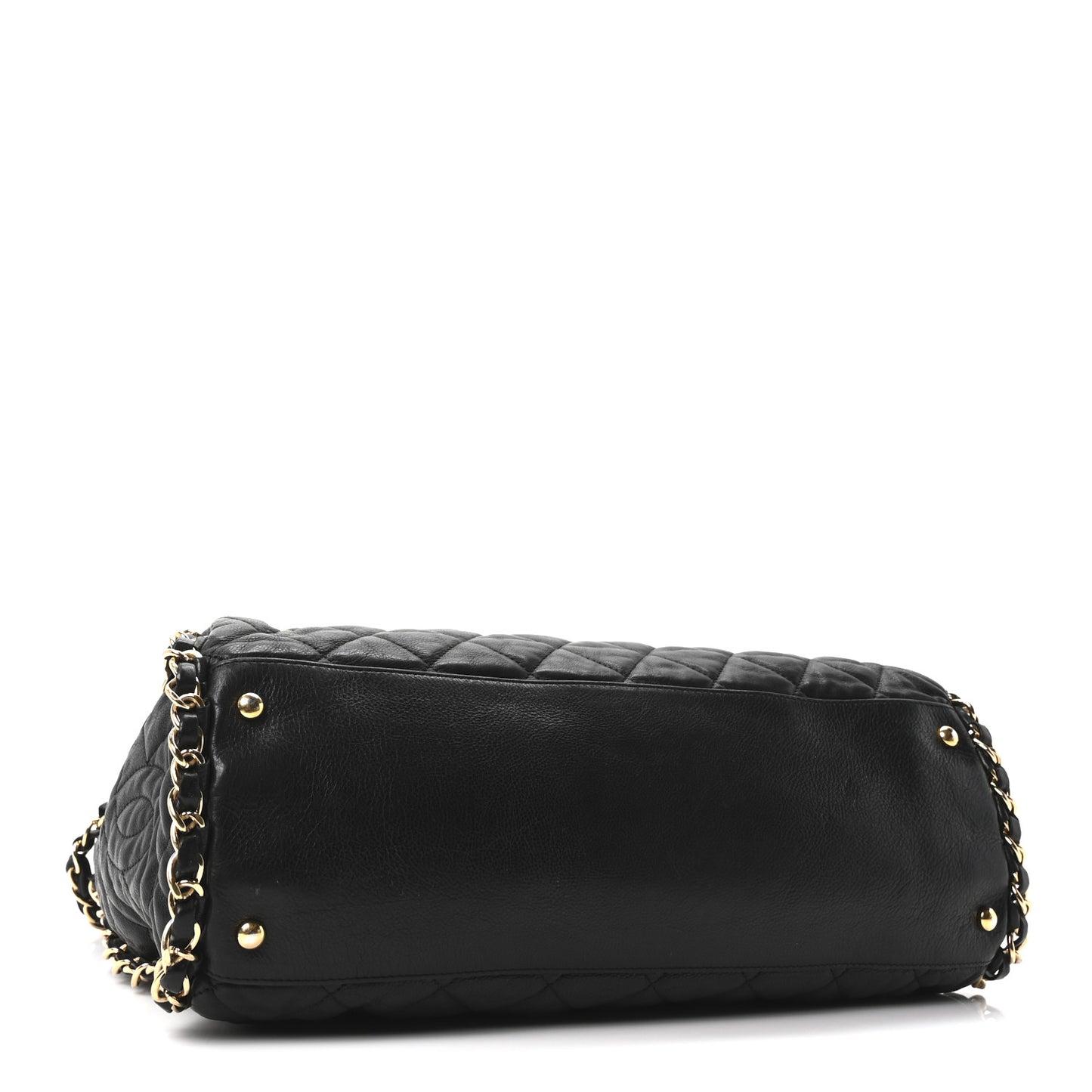 Calfskin Quilted Large Chain Me Hobo Black