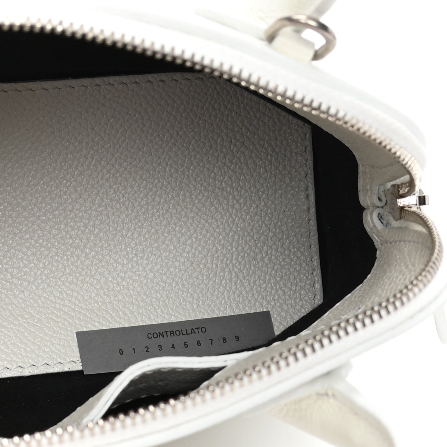 Balenciaga Grained Calfskin XXS Ville Top Handle Bag White Black 4 of 4