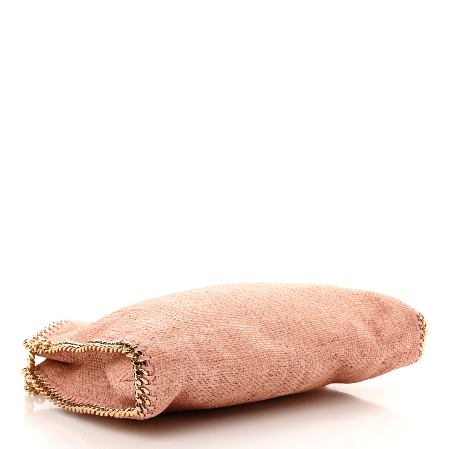Stella McCartney Woven Raffia Falabella Fold Over Tote Pink Gold 4 of 9