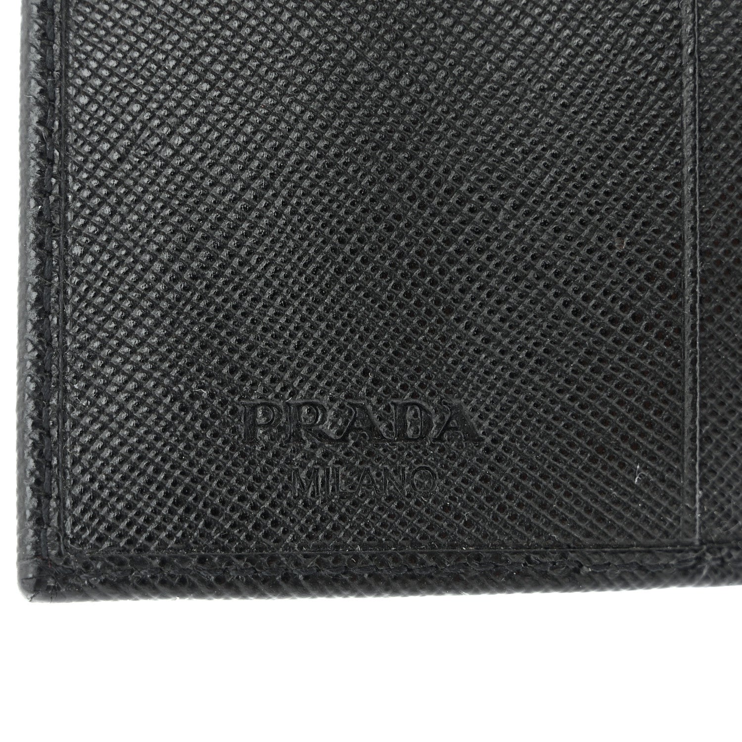 Prada Saffiano Tri-Fold Compact Wallet Black 7 of 10