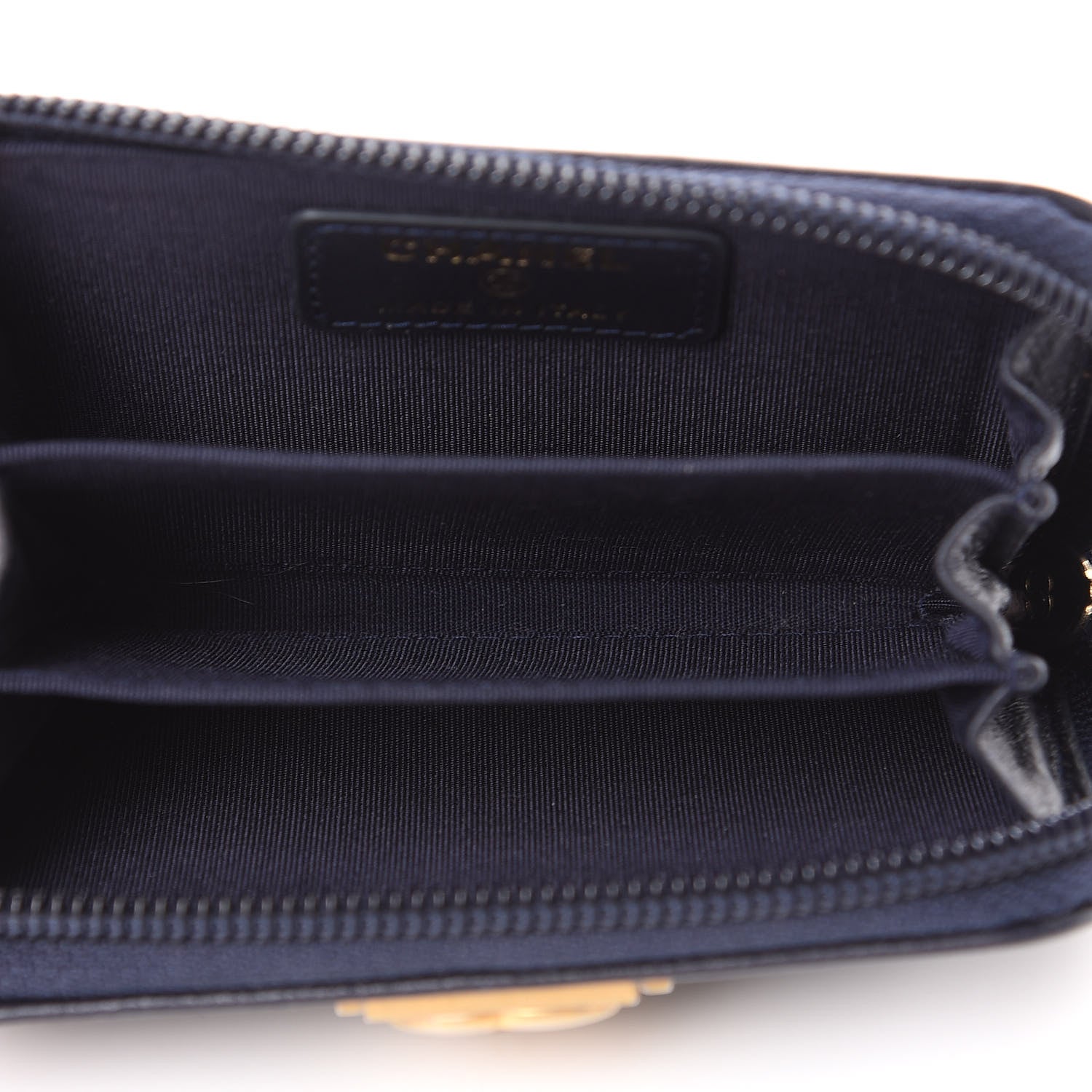 Chanel Caviar Quilted Boy Zip Around Coin Purse Wallet Navy 4 of 7