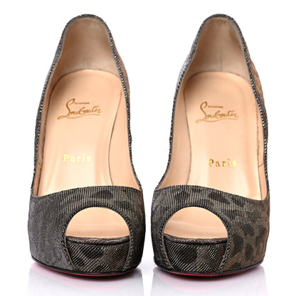 Christian Louboutin Lame Leopard Very Prive 120 Pumps 38 Gold Silver 2 of 12