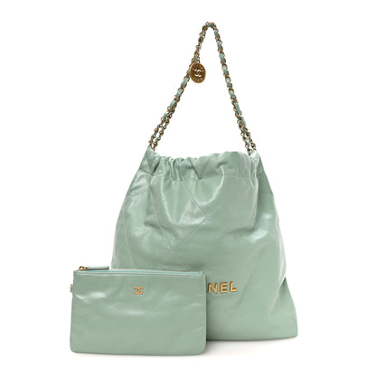 Chanel Shiny Calfskin Quilted Chanel 22 Light Green 3 of 11