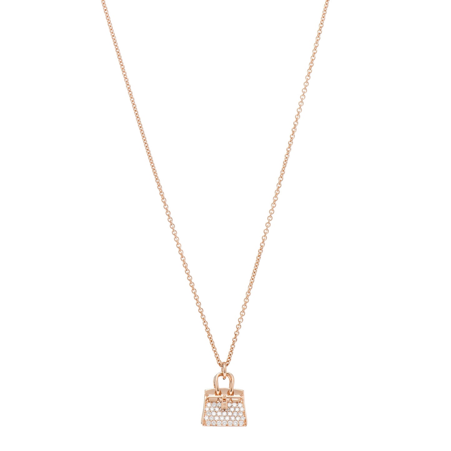 18K Rose Gold Diamond Birkin Amulettes Pendant Necklace