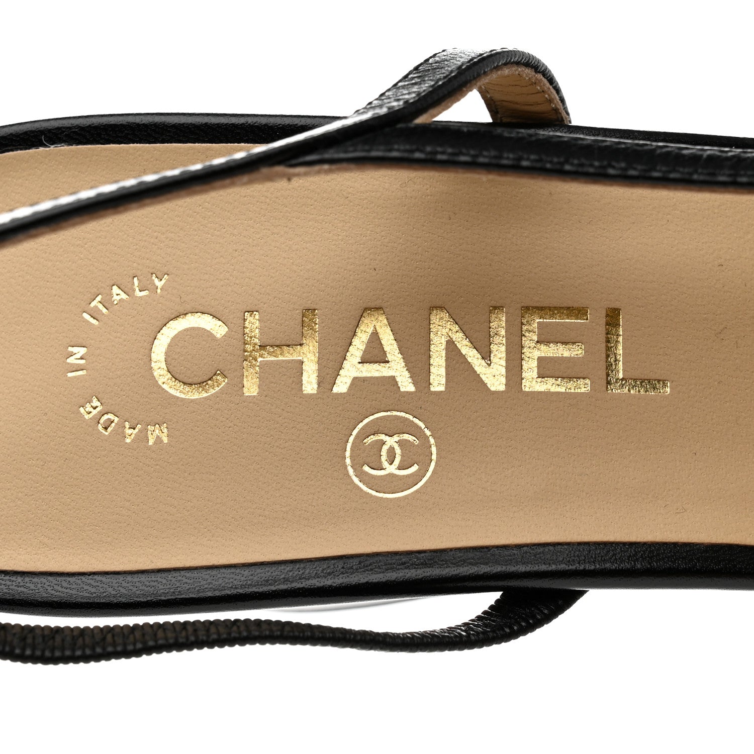 Chanel Goatskin Grosgrain Cap Toe CC Slingback Sandals 41 Black 7 of 8