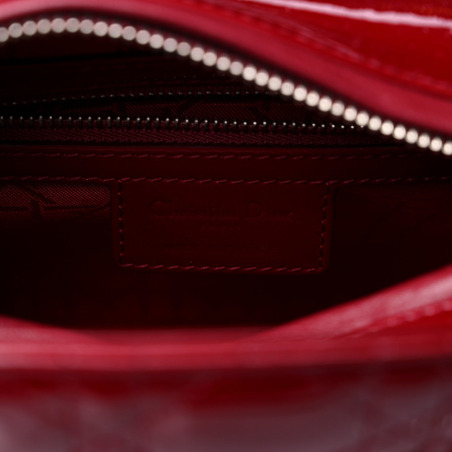 Patent Cannage Medium Lady Dior Red