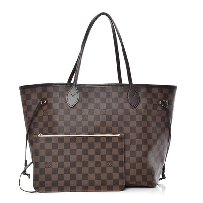 Louis Vuitton Damier Ebene Neo Neverfull MM Rose Ballerine 1 of 10