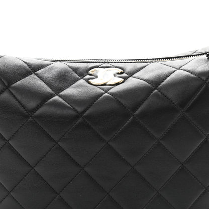 Chanel Lambskin Resin Elegant Maxi Hobo Black 8 of 11