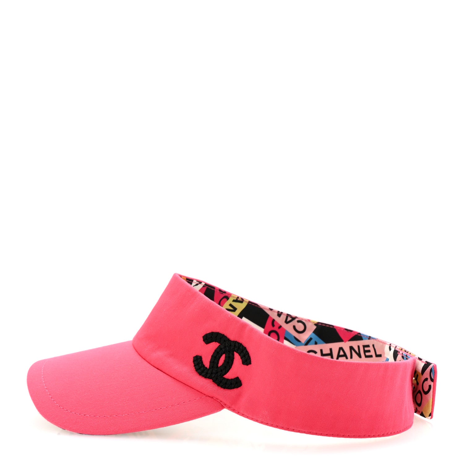 Chanel Cotton Canvas Logo CC Visor Pink Black 4 of 8