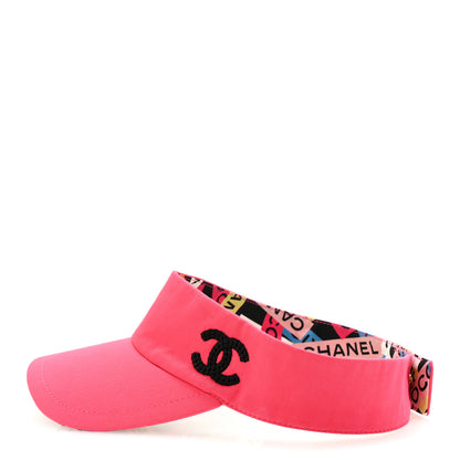 Chanel Cotton Canvas Logo CC Visor Pink Black 4 of 8