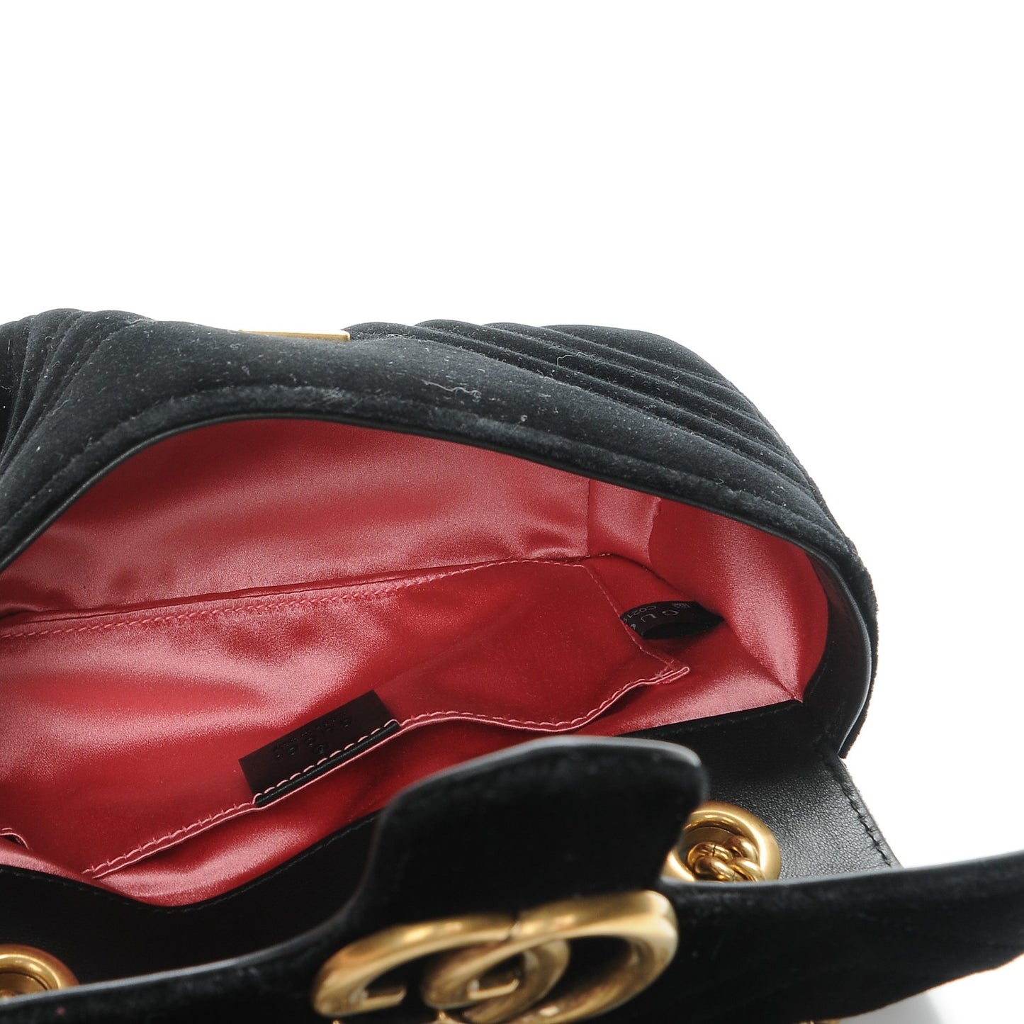 Velvet Matelasse Mini GG Marmont Shoulder Bag Black