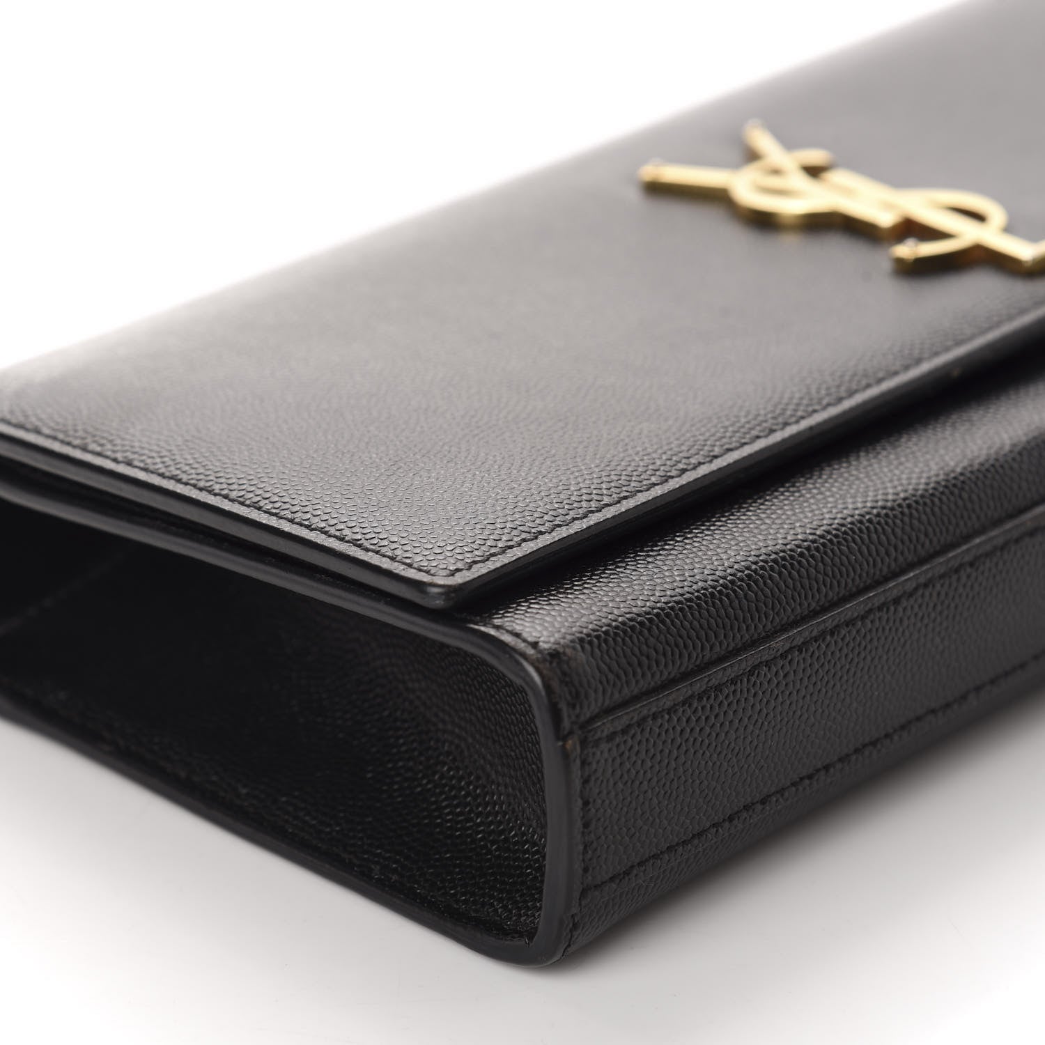 Saint Laurent Grain De Poudre Monogram Cassandre Clutch Black 6 of 10