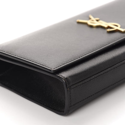 Saint Laurent Grain De Poudre Monogram Cassandre Clutch Black 6 of 10