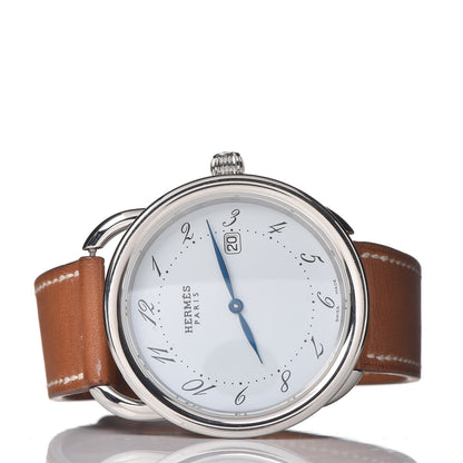 Hermes Stainless Steel Barenia 38mm Arceau Quartz Watch Fauve 3 of 13