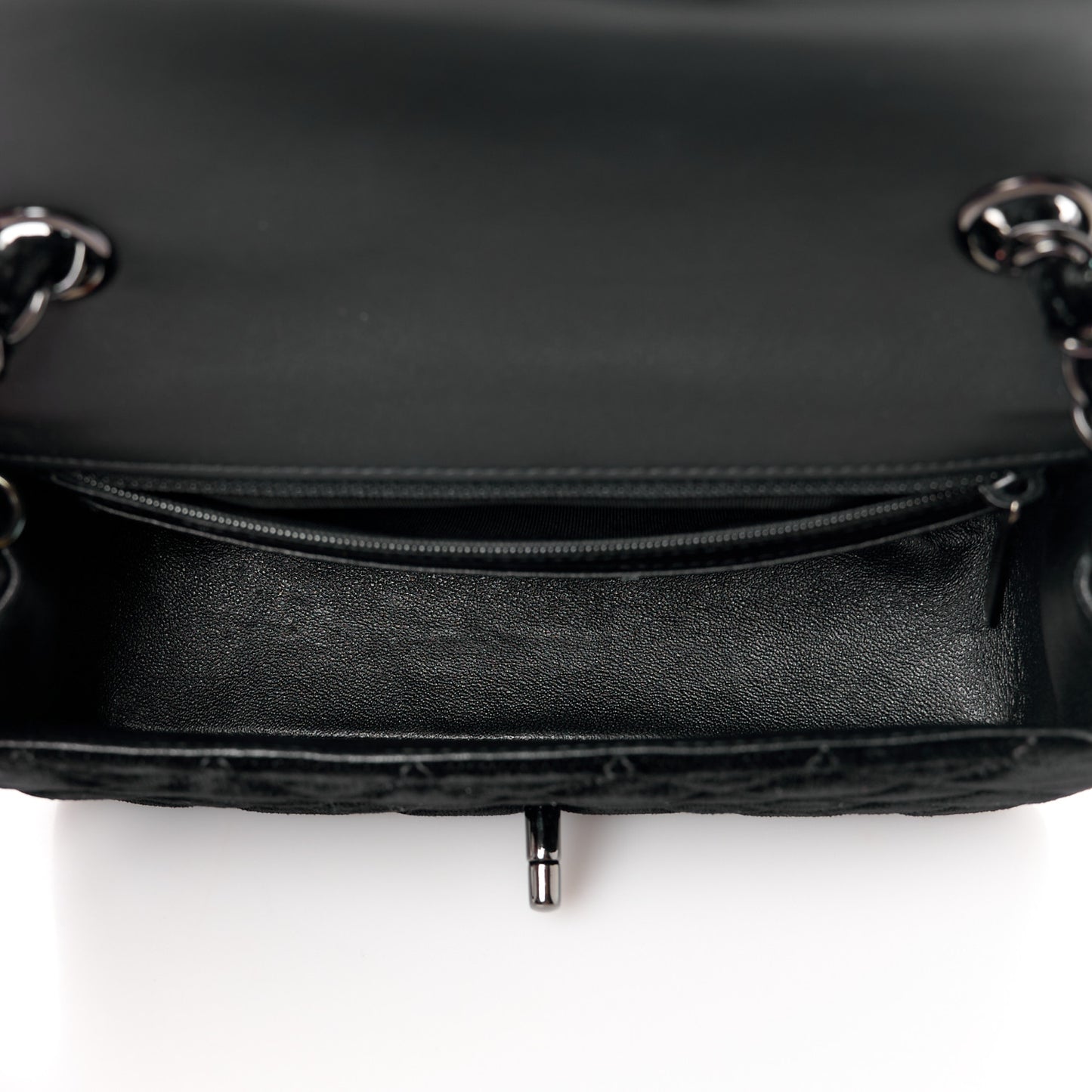 Velvet Quilted Mini Rectangular Flap So Black