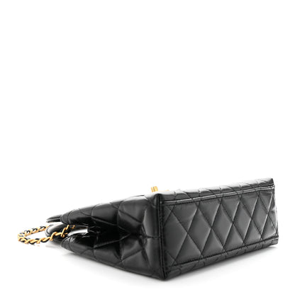 Chanel Shiny Aged Calfskin Quilted Nano Kelly Shopper Black 6 of 20