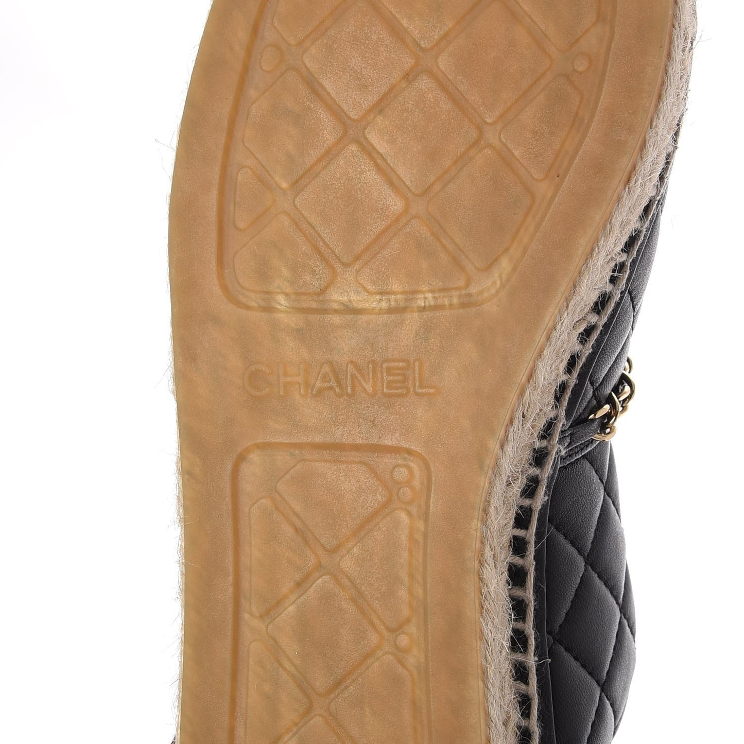 Lambskin Quilted CC Chain Espadrilles 41 Black