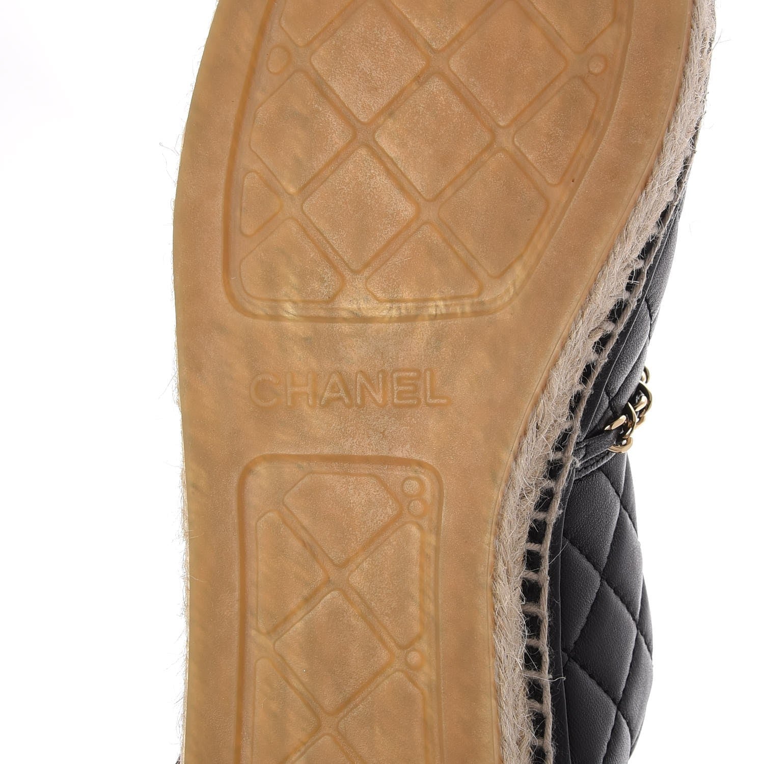 Chanel Lambskin Quilted CC Chain Espadrilles 41 Black 6 of 10