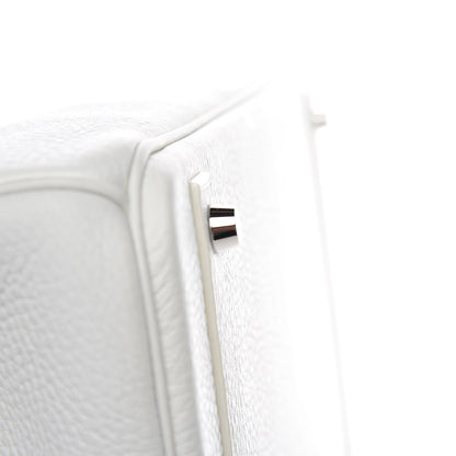 Hermes Taurillon Clemence Birkin 40 White 7 of 39