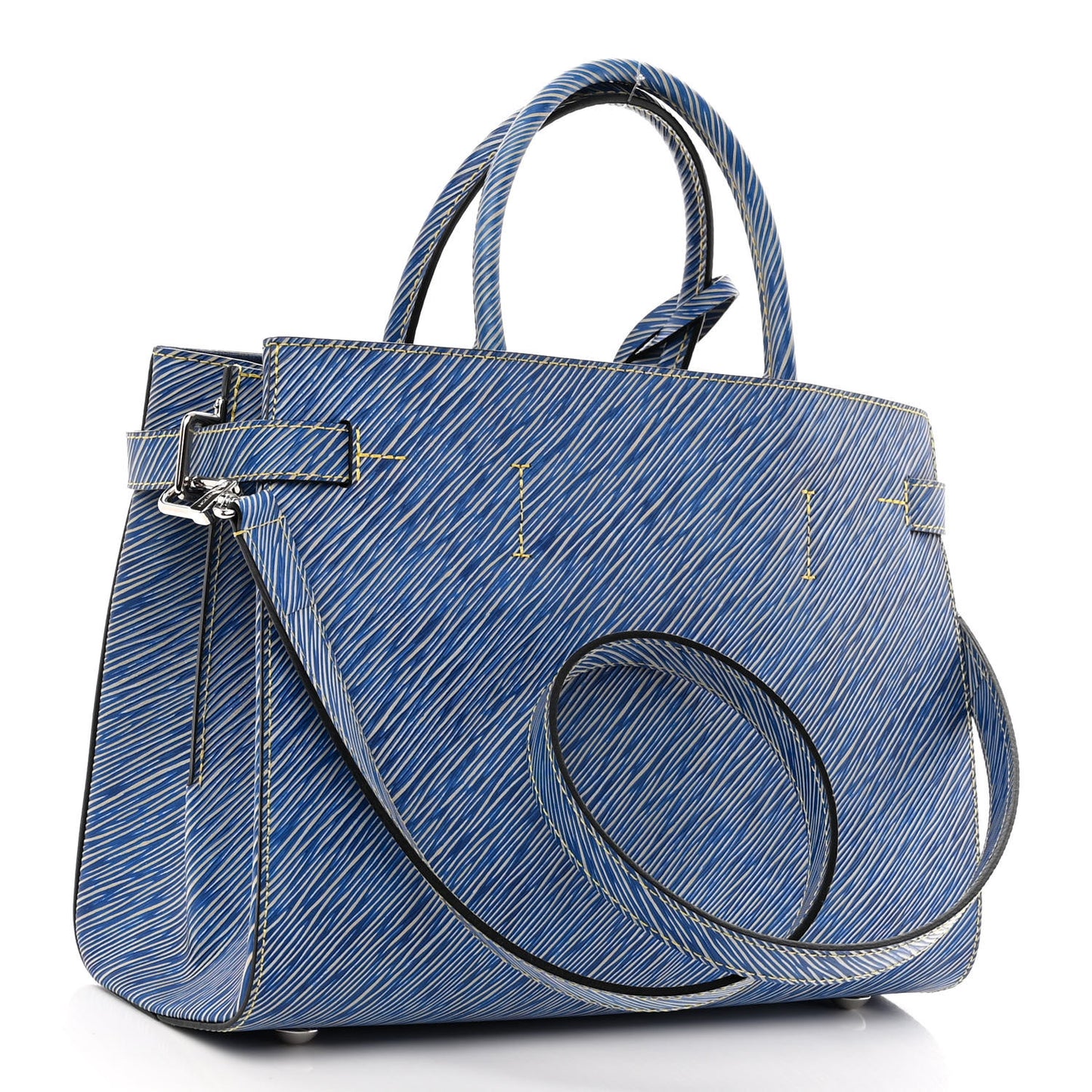 Epi Pins Twist Tote Denim Light