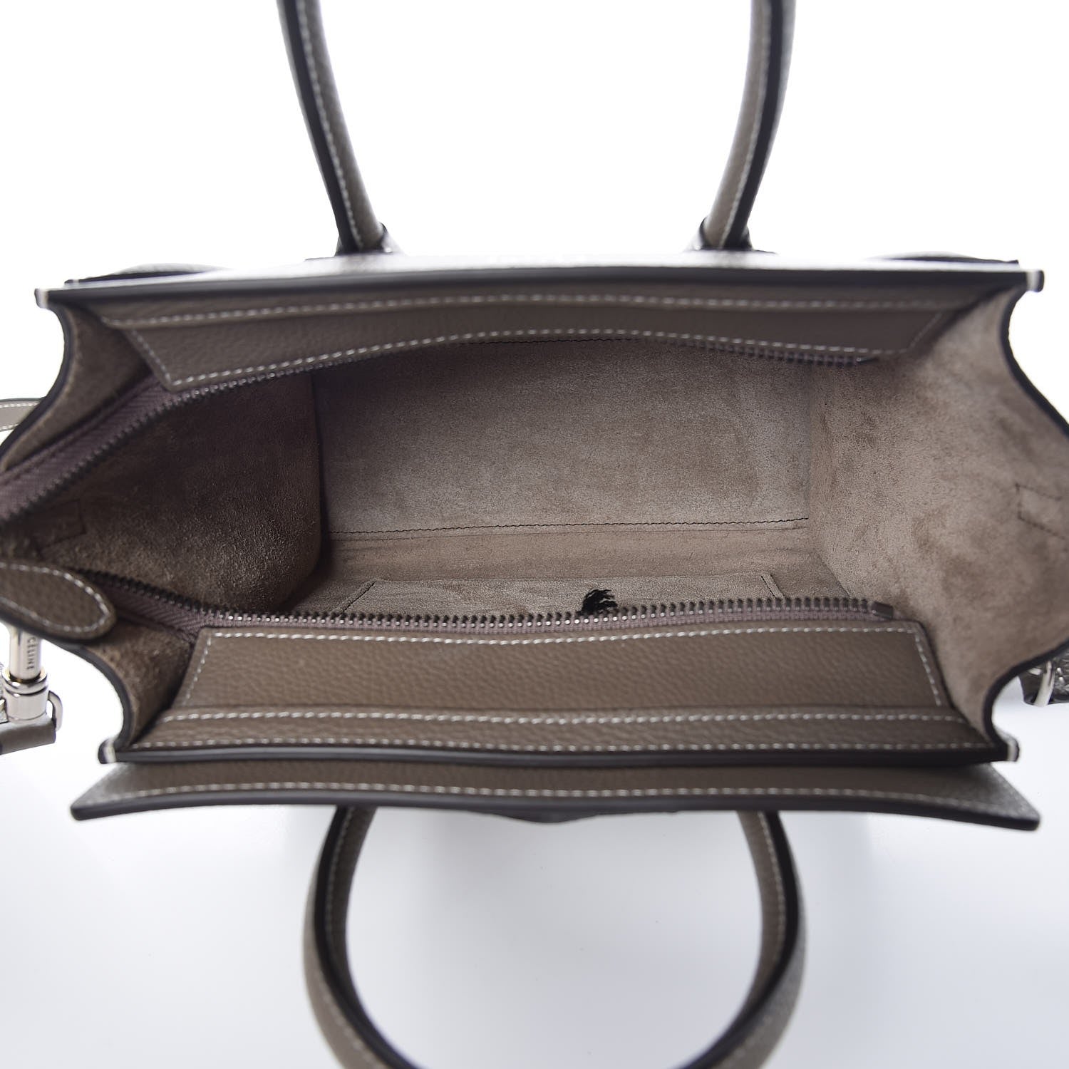 Celine Drummed Calfskin Nano Luggage Souris 5 of 7
