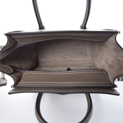 Celine Drummed Calfskin Nano Luggage Souris 5 of 7